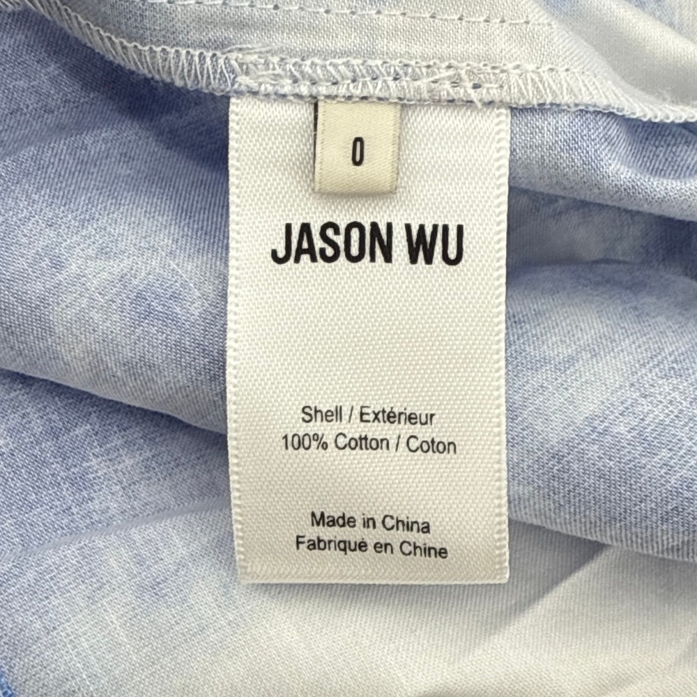 Jason Wu Blue Abstract-Print Flutter-Sleeve Blous… - image 8